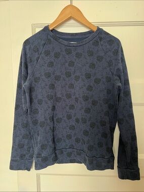 Frank & Oak Navy Blue Crewneck Sweatshirt with Subtle Texture